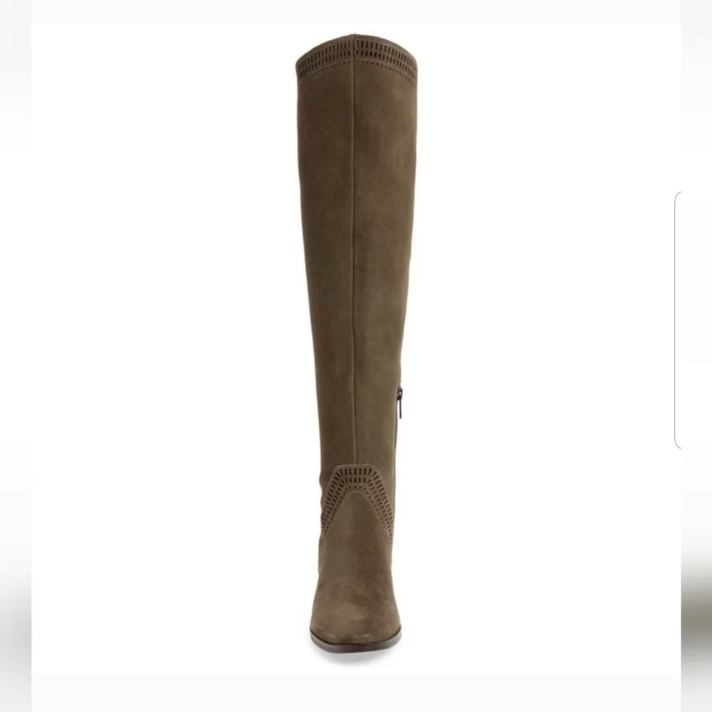 NWOT Vince Camute Karinda Over the Knee Boot Size 5M Color Olive Green/Gray